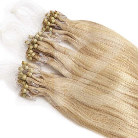 Extensions à loops blond cendré cheveux raides 48 cm