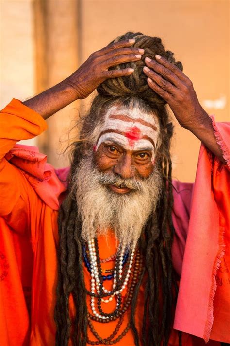 sadhu  baba holy man   ghats  ganges river editorial stock