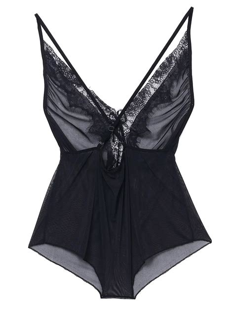 Sexy Women Lingerie Black Lace Babydolls Chemises Intimate Sleepwear Babydoll Dress Nightwear