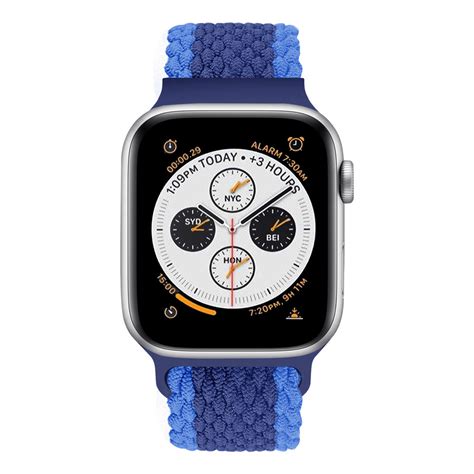 Bracelet Apple Watch nylon tissé réglable bleu Braceletsmartwatch fr