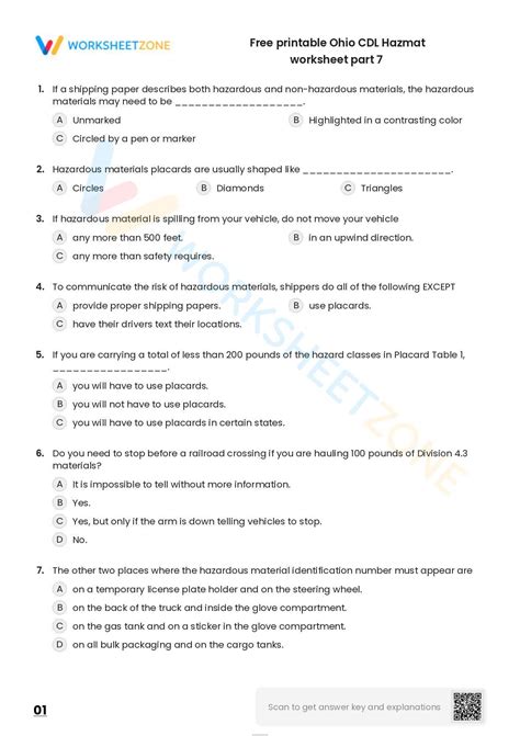 Hazmat Test Questions And Answers Free Printable Hazmat Ques