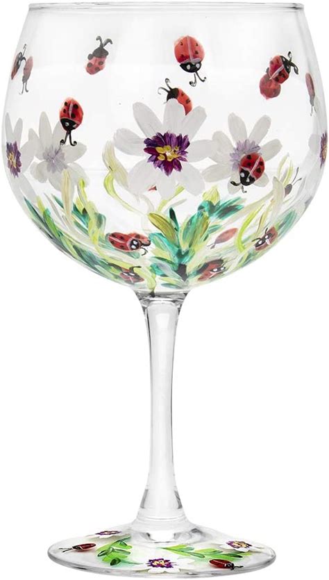 The Leonardo Collection Hand Painted Ladybird Gin Glass By Lynsey Johnstone With T Box