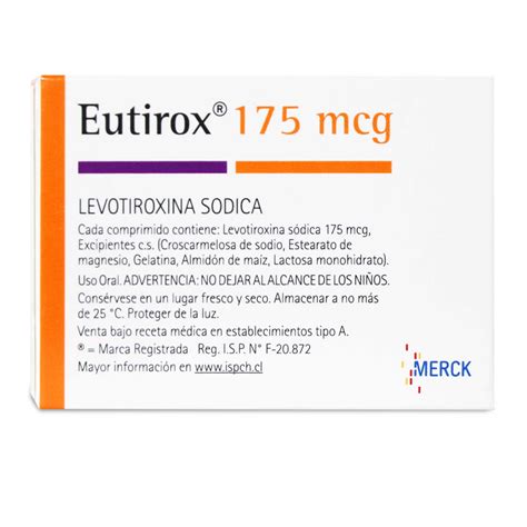 Eutirox 175 Levotiroxina 175 Mcg 50 Comprimidos Los Expertos En