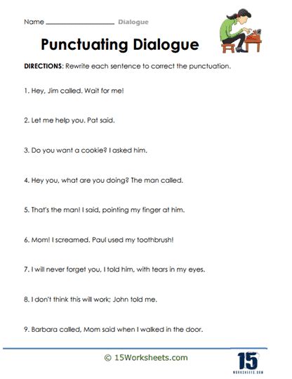 Dialogue Worksheets 15 Worksheets Library