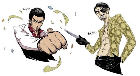 Kiryu and Majima by Cutsu : r/yakuzagames