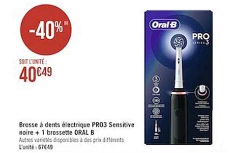 Promo Brosse Dents Lectrique Pro Sensitive Noire Brossette Oral