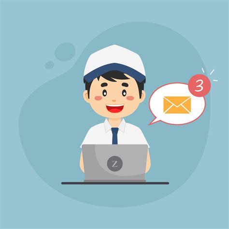 Student Checking Email Inbox 19887436 Vector Art at Vecteezy