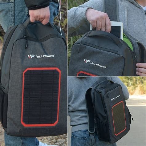 Туристический рюкзак с солнечной панелью Allpowers 7 Watt (6000 mah ...