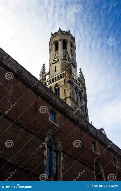 Belfry tower, Bruges stock image. Image of belfry, area - 148011099