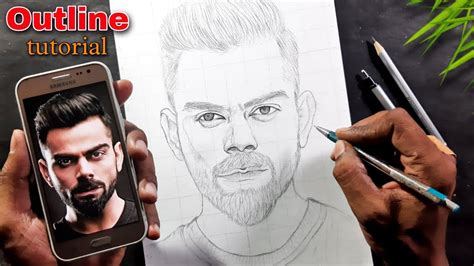 How To Draw Virat Kohli Outline Drawingvirat Kohli Step By Step Drawing