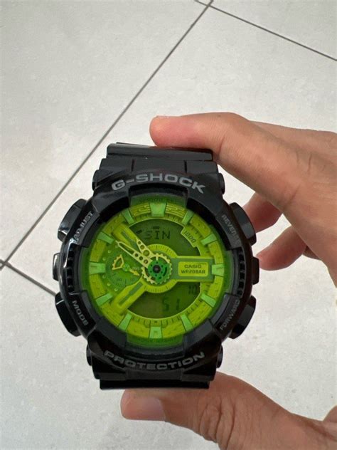 Casio Gshock Ga 110b Black Green Mens Fashion Watches And Accessories Watches On Carousell