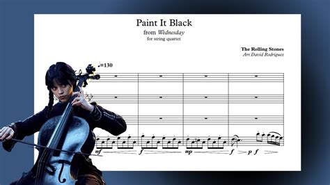 Wednesday Paint It Black Arr String Quartet Sheet Music Youtube