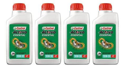 Kit 4 Óleo Moto Castrol Actevo Essential 10w30 4t Jaso Ma Óleo