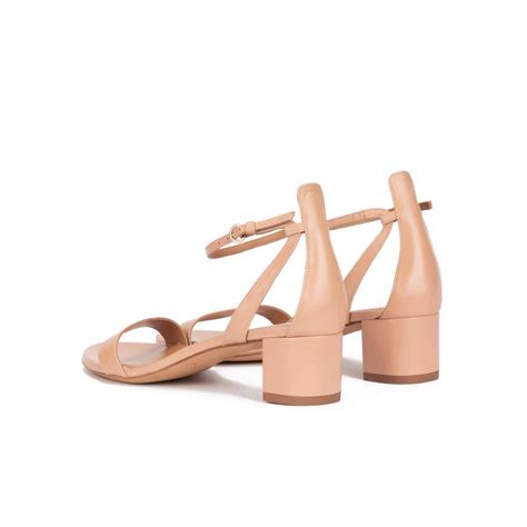 Sandalia de tiras de tacón medio ancho en piel nude PURA LOPEZ