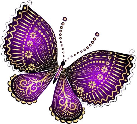 elegant purple  gold butterfly design png