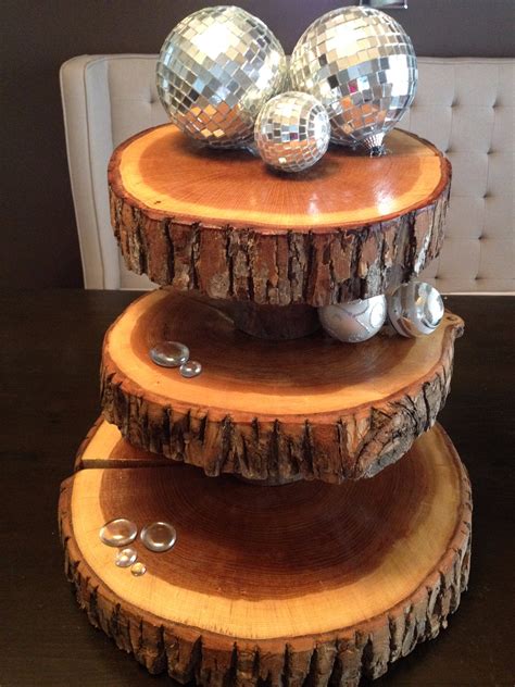 Wood Slice Wedding Cake Stands, Wood Rounds,Stump Cake Stand