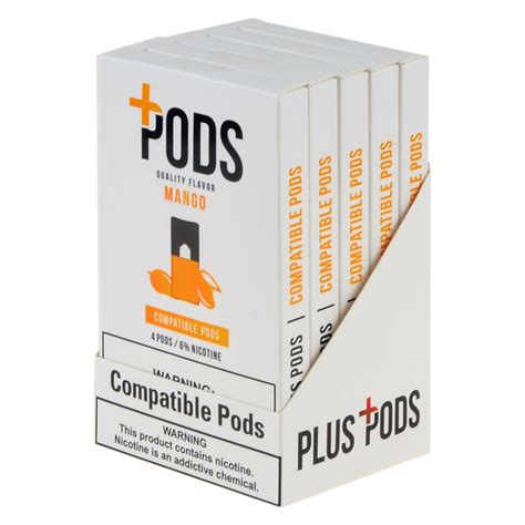 Plus Pods Mango Pack Of 4 Ziip Pods In Stock Compatible Juul Low