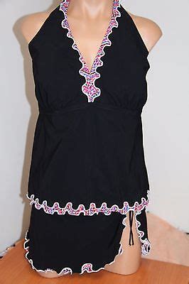 NWT Profile Swimsuit Tankini Bikini 2pc Set Plus Sz 22W Multi Skirt Halter EBay