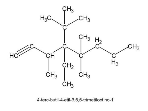 Fromula Estrutural De 4 Terc Butil 4 Etil 3 5 5 Trimetil Octino 1