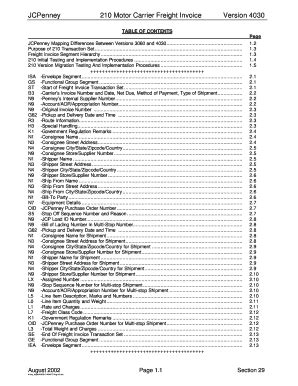 Fillable Online Jc Penney Edi Motor Carrier Freight Invoice