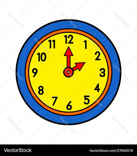 Cartoon wall clock Royalty Free Vector Image - VectorStock