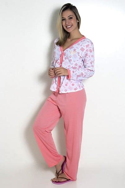 Pijama Feminino Longo Salm O Ref Cez Rsp Kaisan