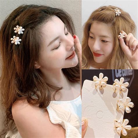 New Fashion Mini Pearl Hair Claws For Women Korean Set Clips Flower Hot