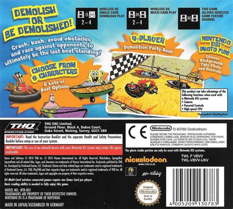 SpongeBob S Boating Bash Cover Or Packaging Material MobyGames