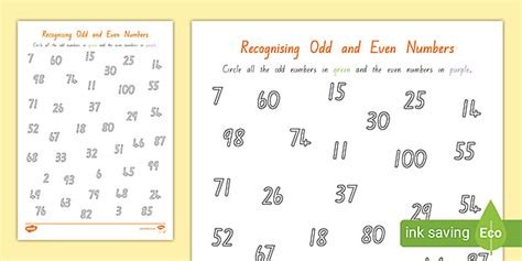 Stage 4 Recognising Odd And Even Numbers Teacher Made