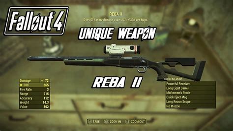 Fallout Unique Weapon Reba Ii Youtube