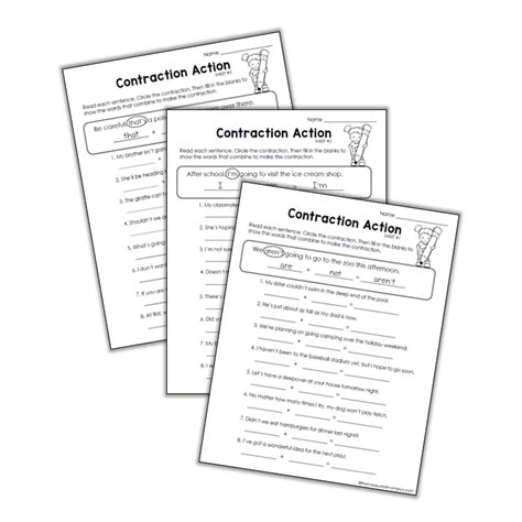 Contractions Worksheets - The Measured Mom