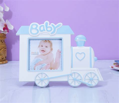 Buy Baby Train Photo Frame (Blue) at 55% OFF Online | Wooden Street