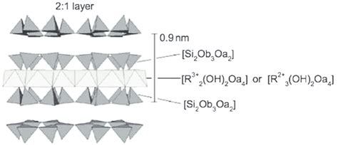 Structure of a phyllosilicate of the class of dioctahedral smectites ...