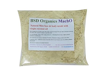 Bsd Organics Macho Natural Herbal Men Face Wash Bath Powder Scrub