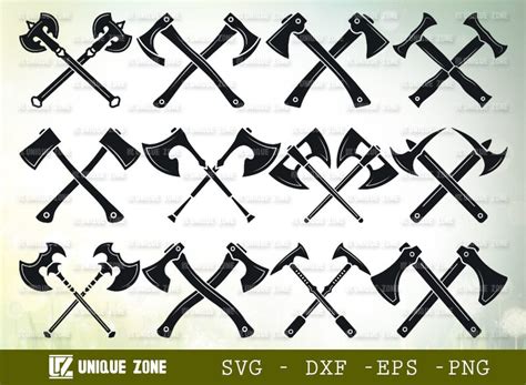 Crossed Axe Svg Bundle Axe Silhouette Lumberjack Axe Svg Wood Cutter