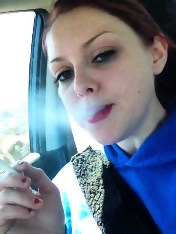 Brunette Closeup Sexy Smoking S Fetish In Car