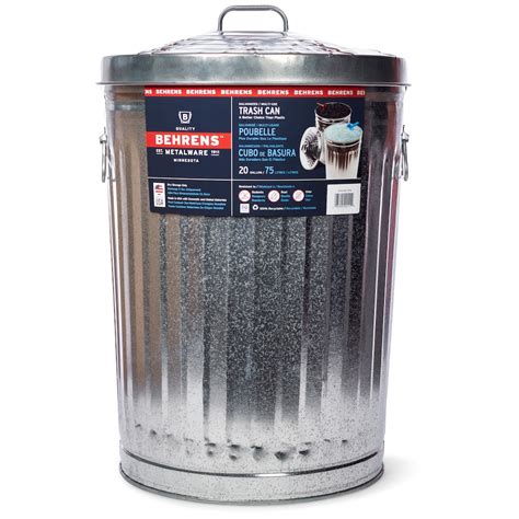 BEHRENS 75L Galvanized Steel Trash Can with Infinity Lid | The Home ...