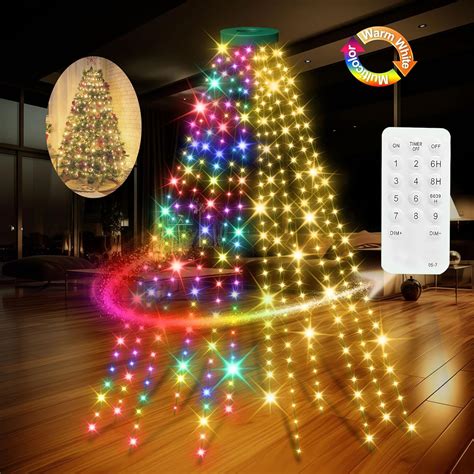 ComfyAura 12 Modes Easy Christmas Tree Lights with Ring Indoor Outdoor ...