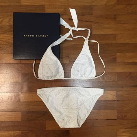 Ralph Lauren Eyelet White Bikini With Box Women S Fashion Tops Other Tops On Carousell