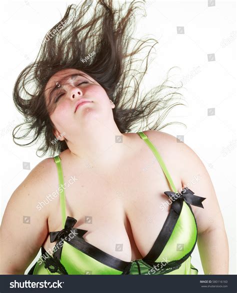 Plus Size Bbw Brunette Woman Posing Foto Stock Shutterstock