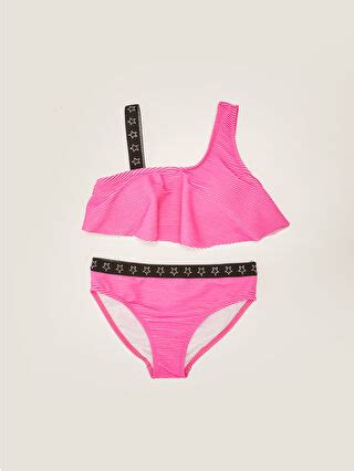 Girl S Bikini With Printed Stretch Fabric S Z Dyz Lc Waikiki