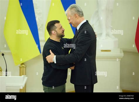 Vilinus, Lithuania. 10th Jan, 2024. Ukrainian President Volodymyr