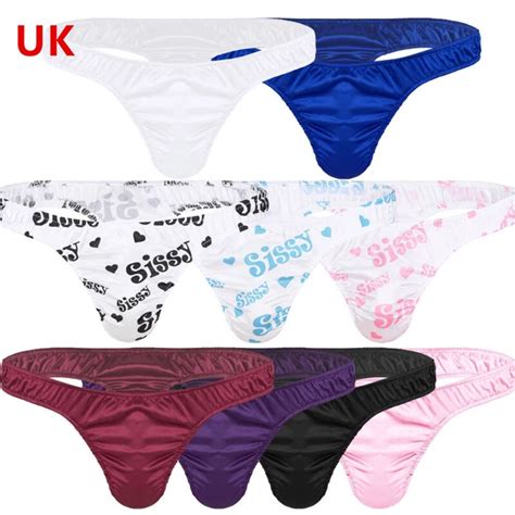 Uk Sexy Mens Lingeries Soft Shiny Ruffled Low Rise Bikini Thong T Back Underwear Picclick Uk