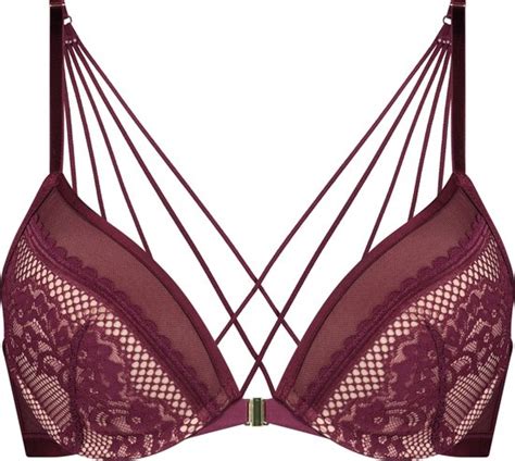 Hunkemöller Dames Lingerie Voorgevormde push up beugel bh Malika Rood maat B bol