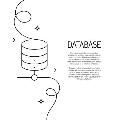 Continuous Line Drawing Of Database Icon Hand Drawn Symbol Vector ...