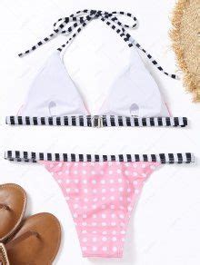 Polka Dot String Bikini Set In PINK ZAFUL