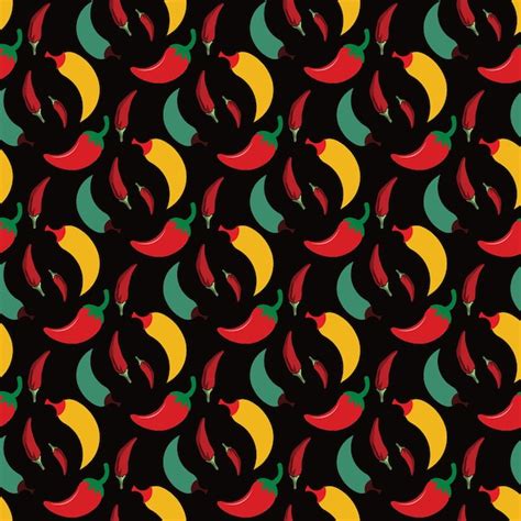 Premium Vector Hot Chili Peppers Seamless Vector Pattern Design