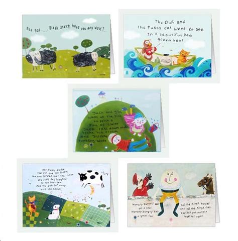 Kids Blank Card Nursery Rhyme Card Birthday Thank You Kids Etsy