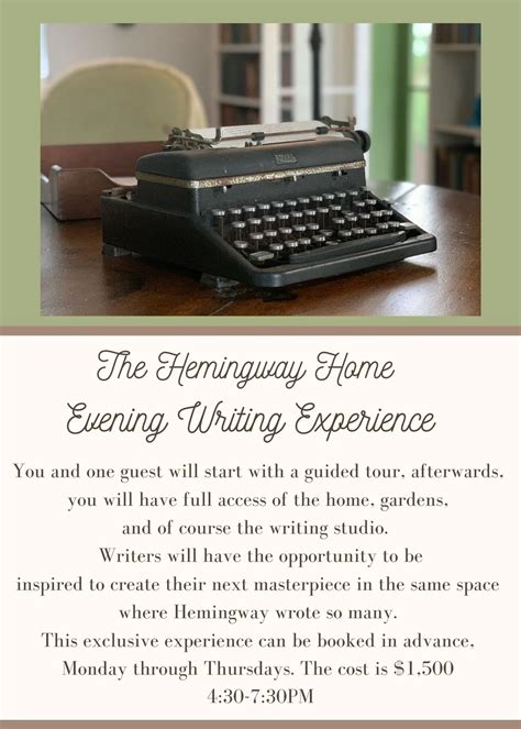 Rates/Info — The Hemingway Home & Museum
