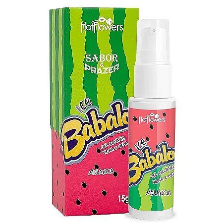 ICE BABALOO MELANCIA GEL BEIJÁVEL VIBRA E GELA 15G HOT FLOWERS HM Distribuidora